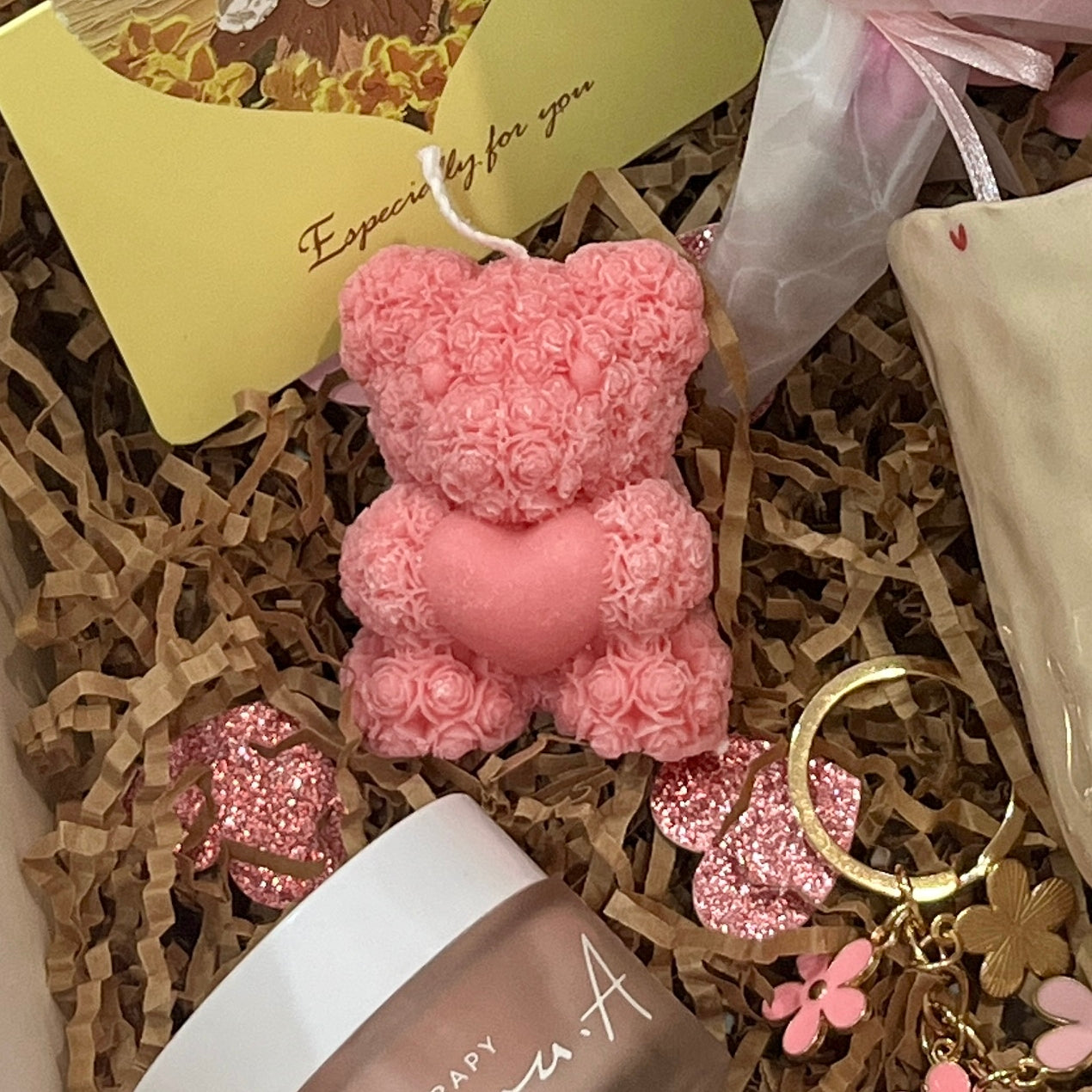 Rose bear candle